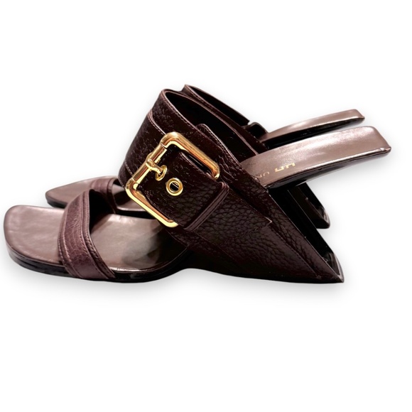 United Nude Loop Hi Sandals – Brown Leather with Gold Buckle – Size 39 - Picture 2 of 10